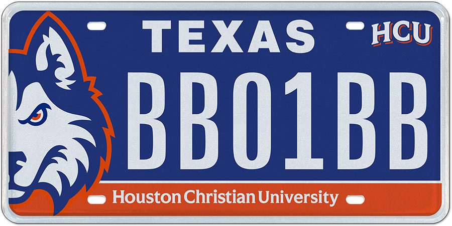 Register Your Interest - Houston Christian University - Specialty plate in Texas