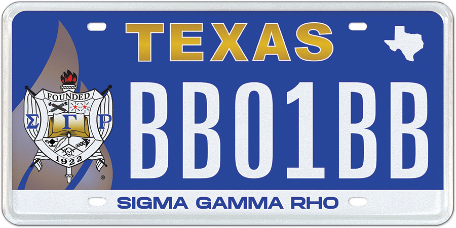 Register Your Interest - Sigma Gamma Rho - Specialty plate in Texas