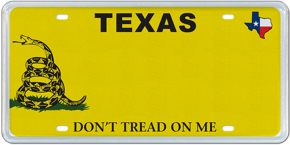 Yellow Motorcycle ** USA MADE ** Gadsden "Don't Tread On Me" License Plate 
