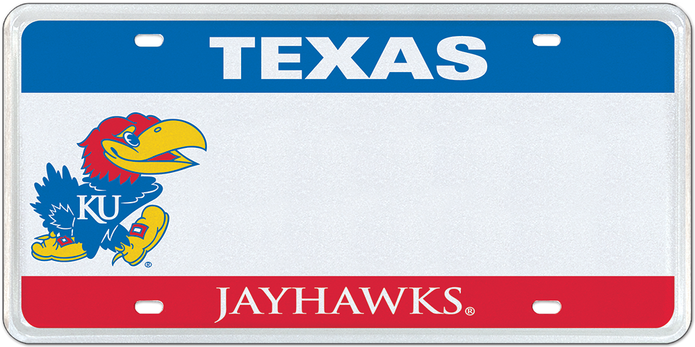 Kansas Jayhawks License Plate 